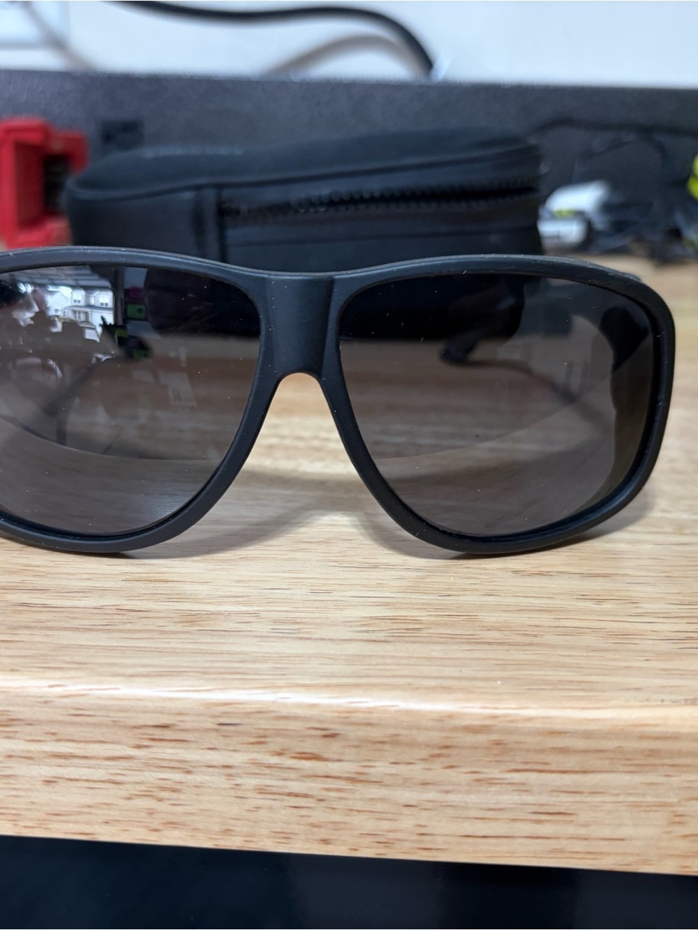 Men's Black Polarized Sunglasses - Classic Shield Style